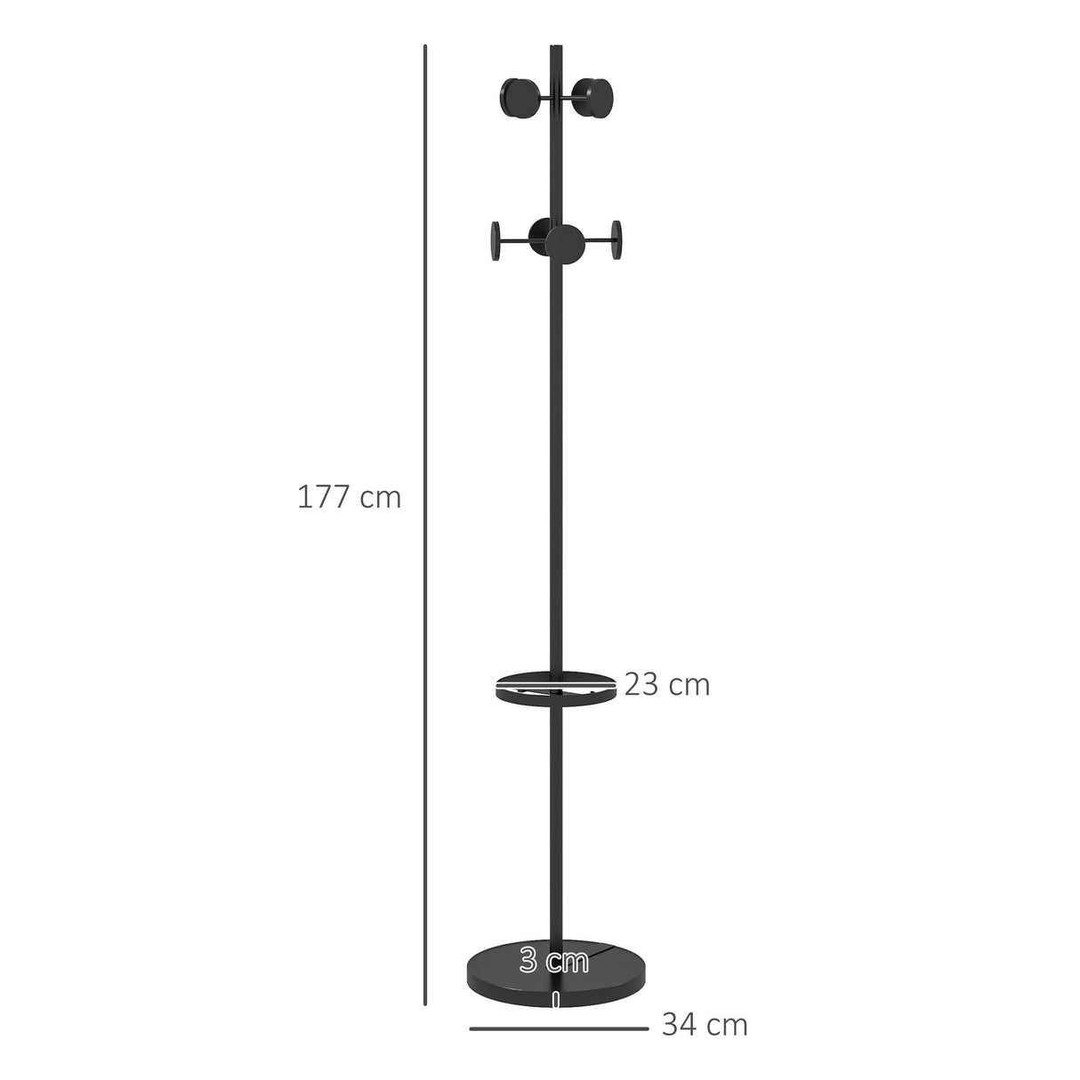 easycomfort easycomfort appendiabiti da terra con portaombrelli e 8 ganci a disco in metallo 34 x 177cm nero