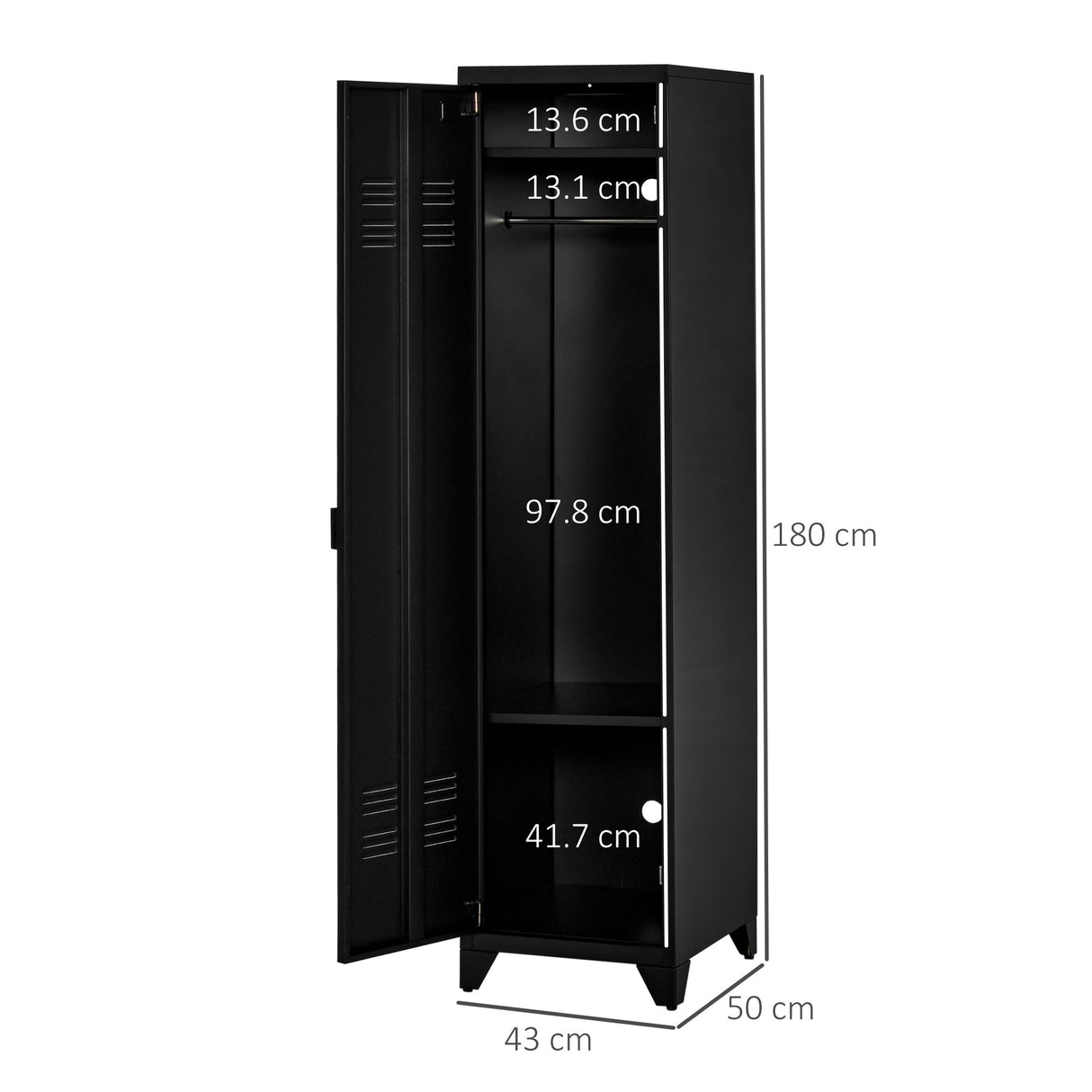easycomfort easycomfort armadietto metallico stile industriale a unanta per ingresso e camera 43x50x180cm nero