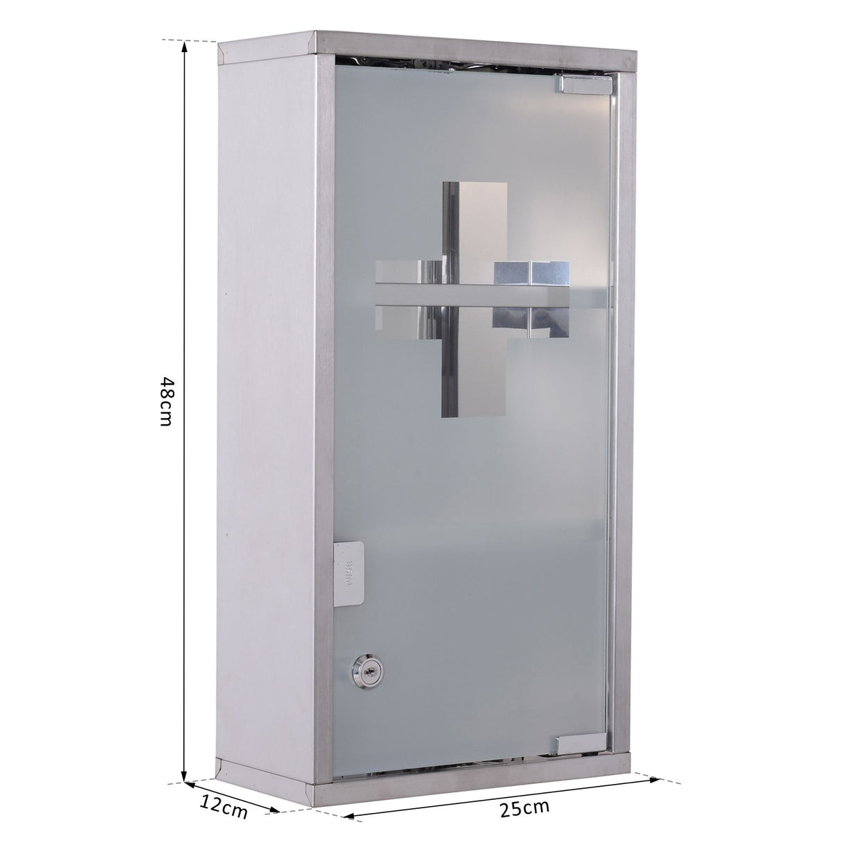 easycomfort easycomfort armadietto porta medicinali pronto soccorso cassetta medicine in acciaio porta in vetro e 2 chiavi 48x25cm ean 8054144134895