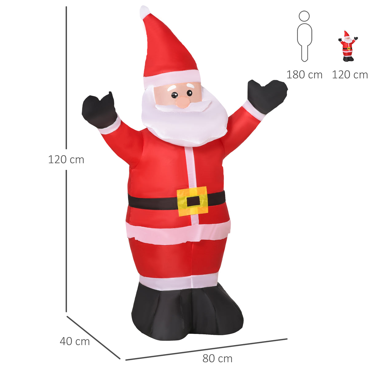 easycomfort easycomfort babbo natale gonfiabile luminoso luci led decorazione natalizia altezza 1 2m