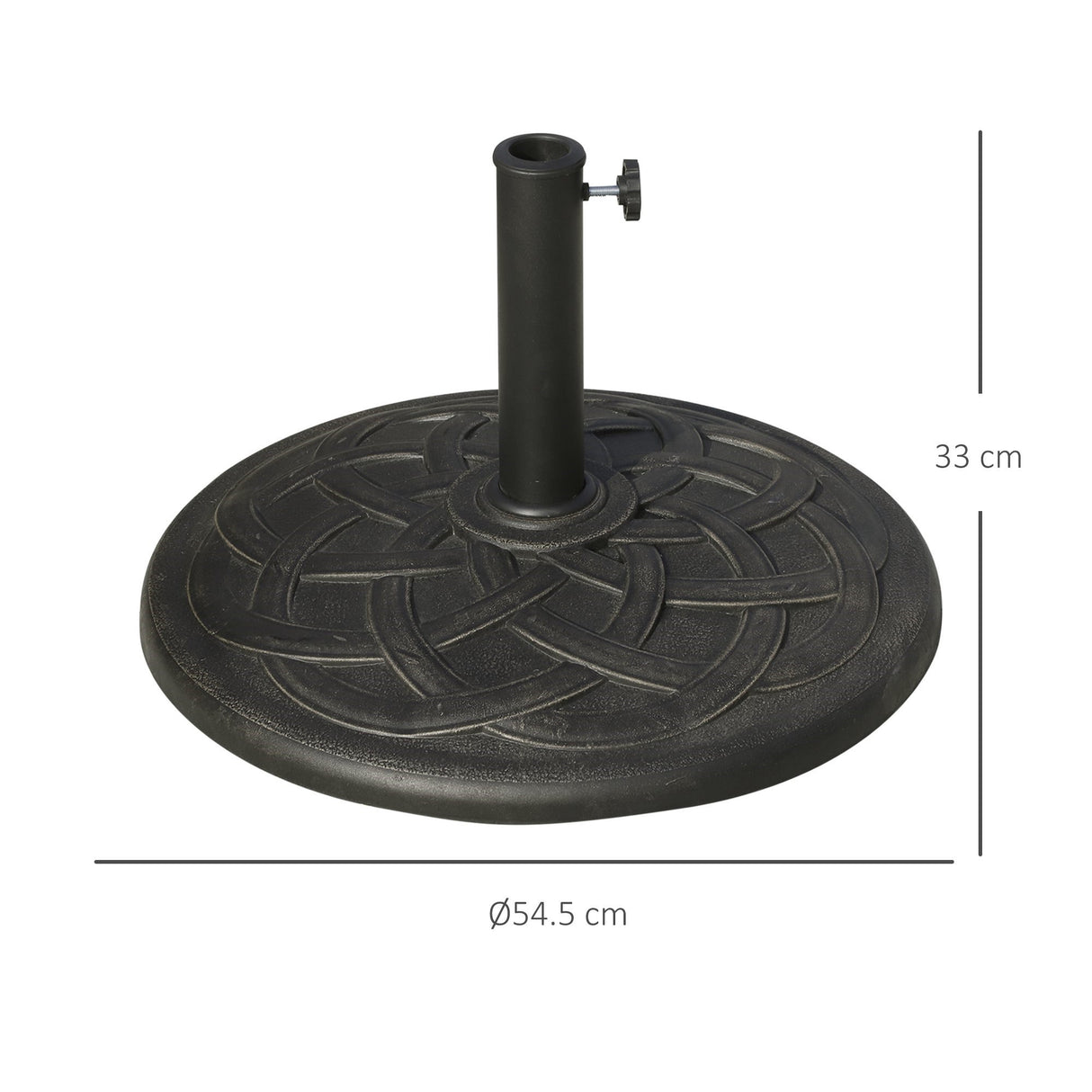 easycomfort easycomfort base per ombrellone in resina 19kg con decorazioni e accoppiatore antiruggine 54 5cm bronzo
