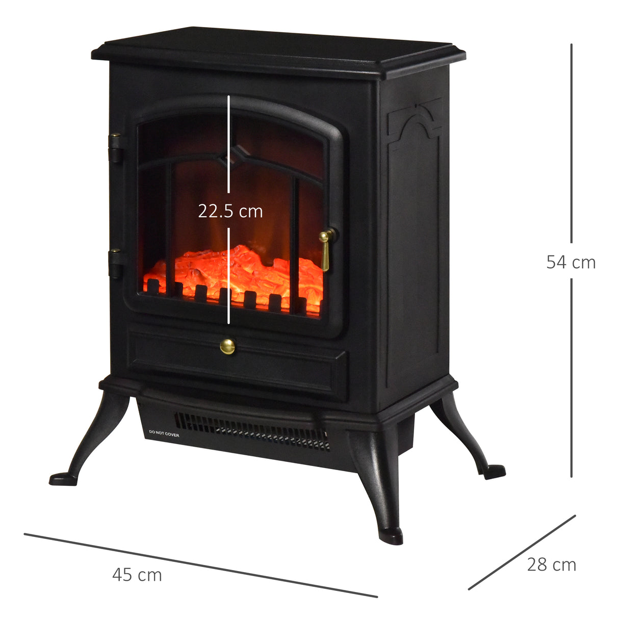 easycomfort easycomfort camino elettrico da terra con effetto fiamma potenza 1000w 2000w in abs e vetro 452854cm nero ean 8054111849036