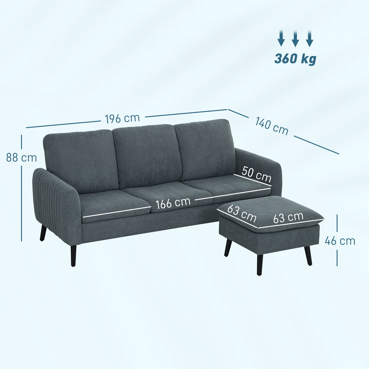 easycomfort easycomfort divano 3 posti angolare con chaise longue reversibile in tessuto effetto velluto 196x140x88 cm grigio carbone