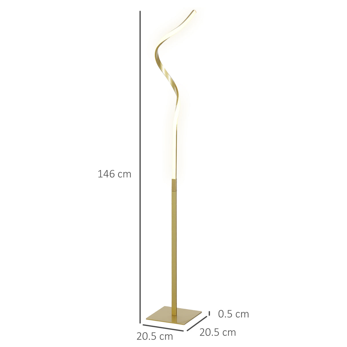 easycomfort easycomfort lampada da terra led a spirale con 3 luminosita regolabili e interruttore a pedale oro