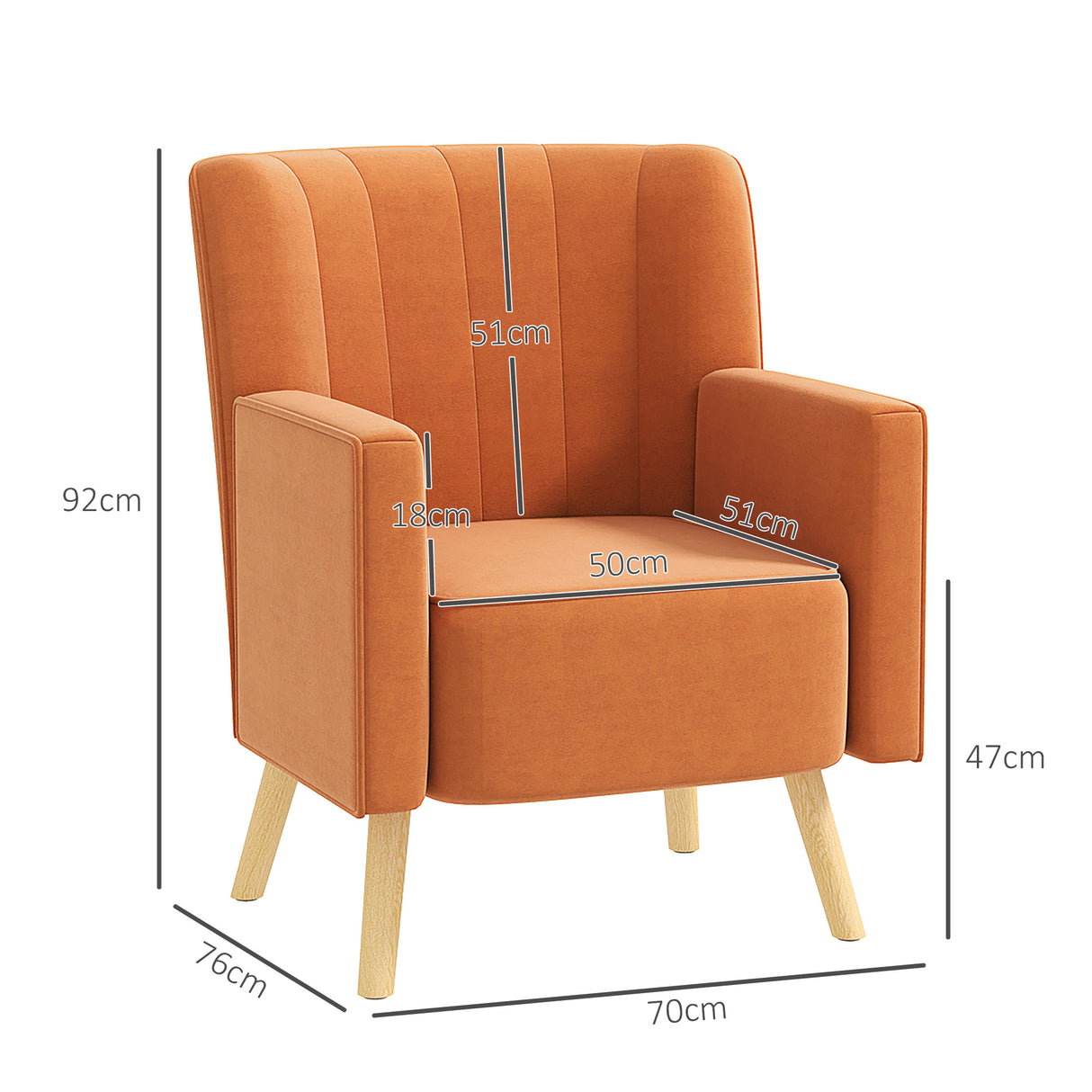 easycomfort easycomfort poltrona darredo moderna con schienale inclinato in tessuto effetto velluto 70x76x92 cm marrone
