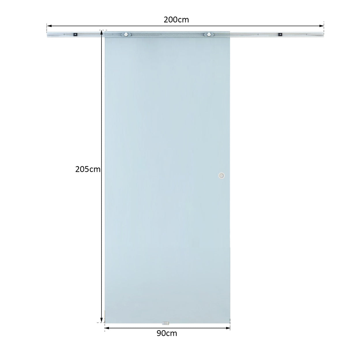 easycomfort easycomfort porte scorrevoli in vetro satinato da interni con binario b3 in alluminio per bagno cucina studio 205x90x08cm ean 8055776911267