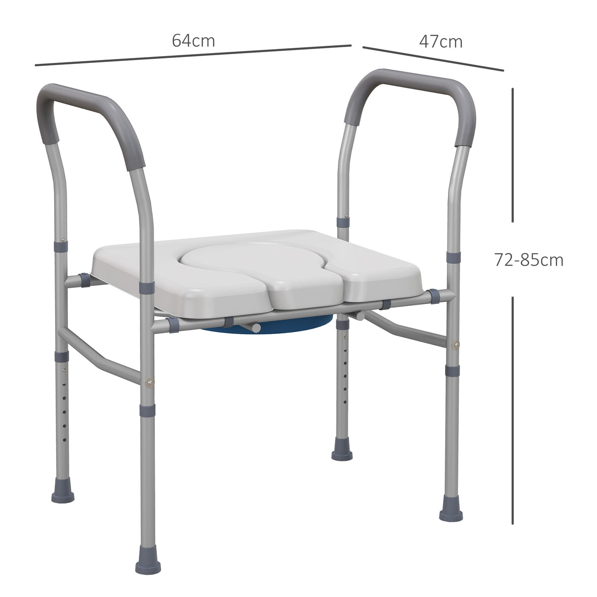 easycomfort easycomfort sedia comoda wc per anziani e disabili 4 in 1 regolabile in altezza con braccioli imbottiti grigio