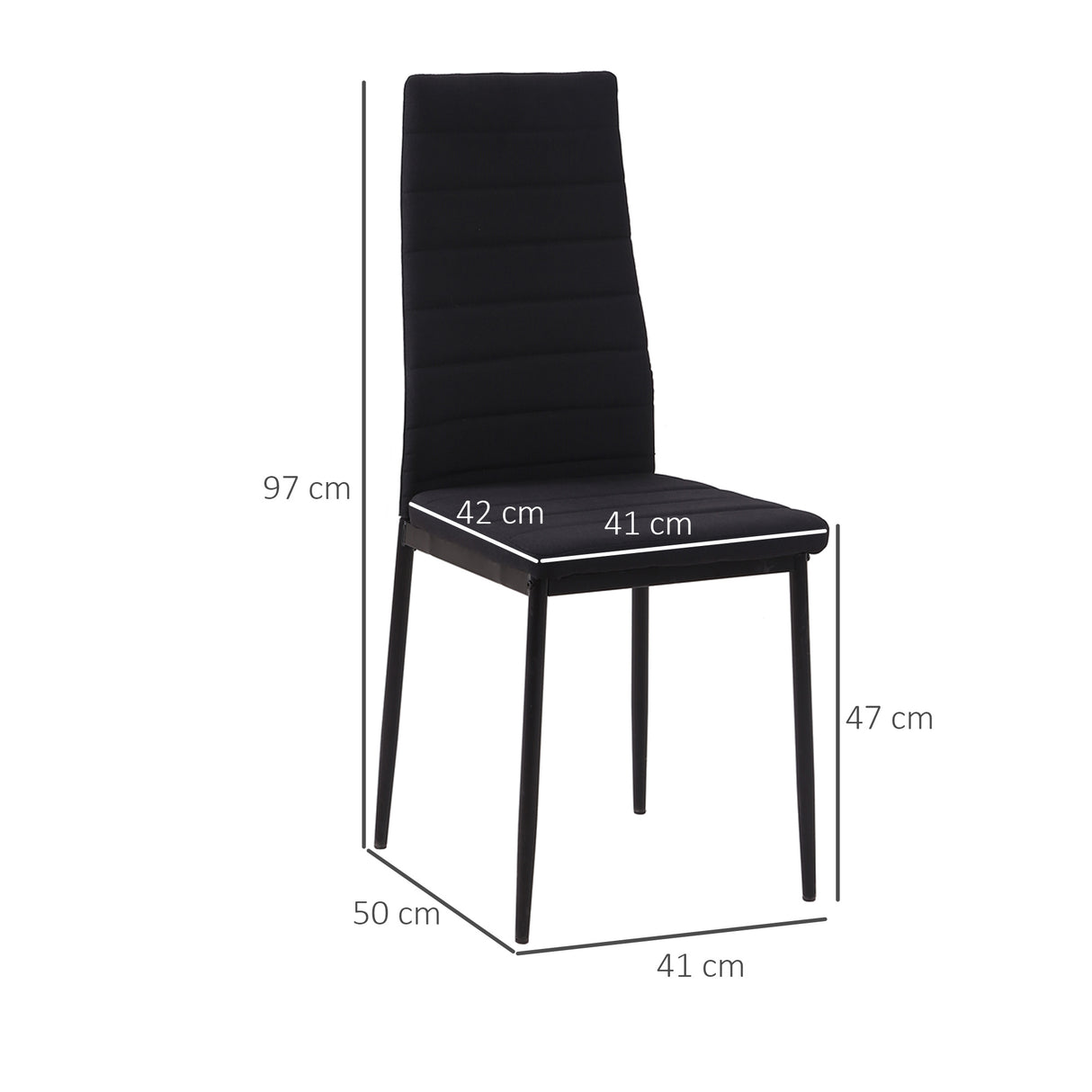 easycomfort easycomfort set 4 sedie imbottite per soggiorno o sala da pranzo sedie da cucina moderne in metallo e tessuto nero