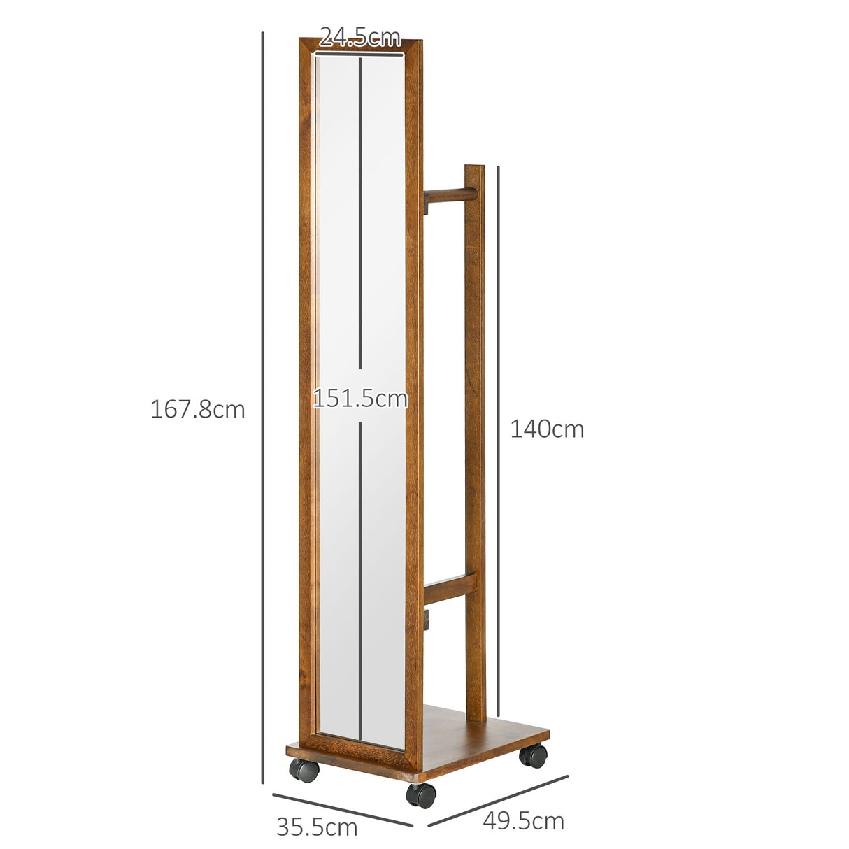 easycomfort easycomfort specchio da camera e ingresso con ripiano inferiore e binario in legno e vetro 35 5x49 5x167 8 cm