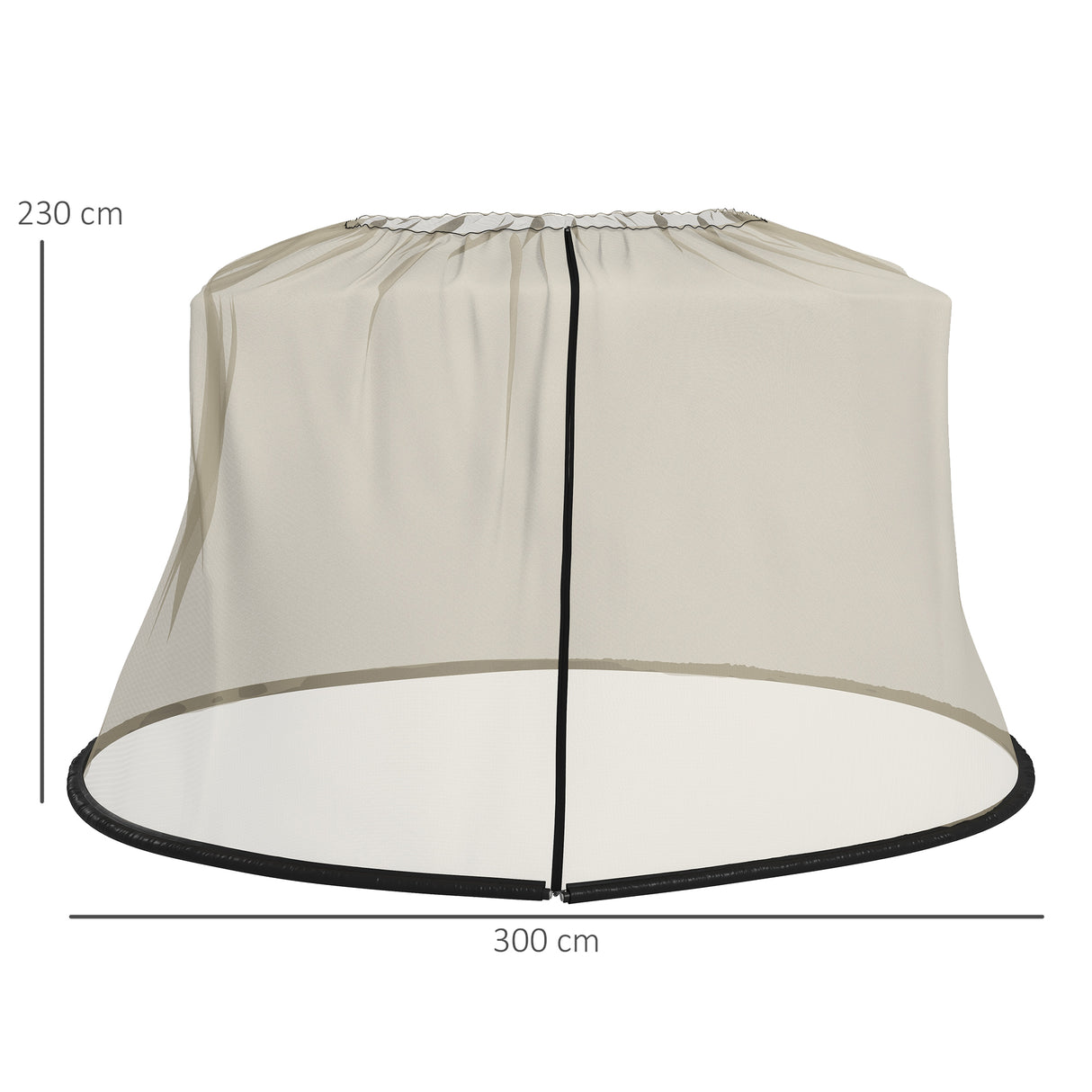 easycomfort easycomfort zanzariera per ombrellone 3x2 3 m regolabile a rete fitta con apertura a cerniera beige