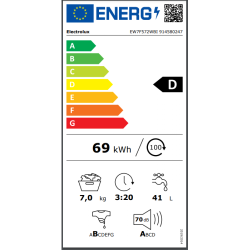 lavatrice carica frotale da incasso electrolux ew7f572wbi 7kg 1200 giri perfectcare 700 sensicare timemanager a81 9xl59 6xp54 classe d