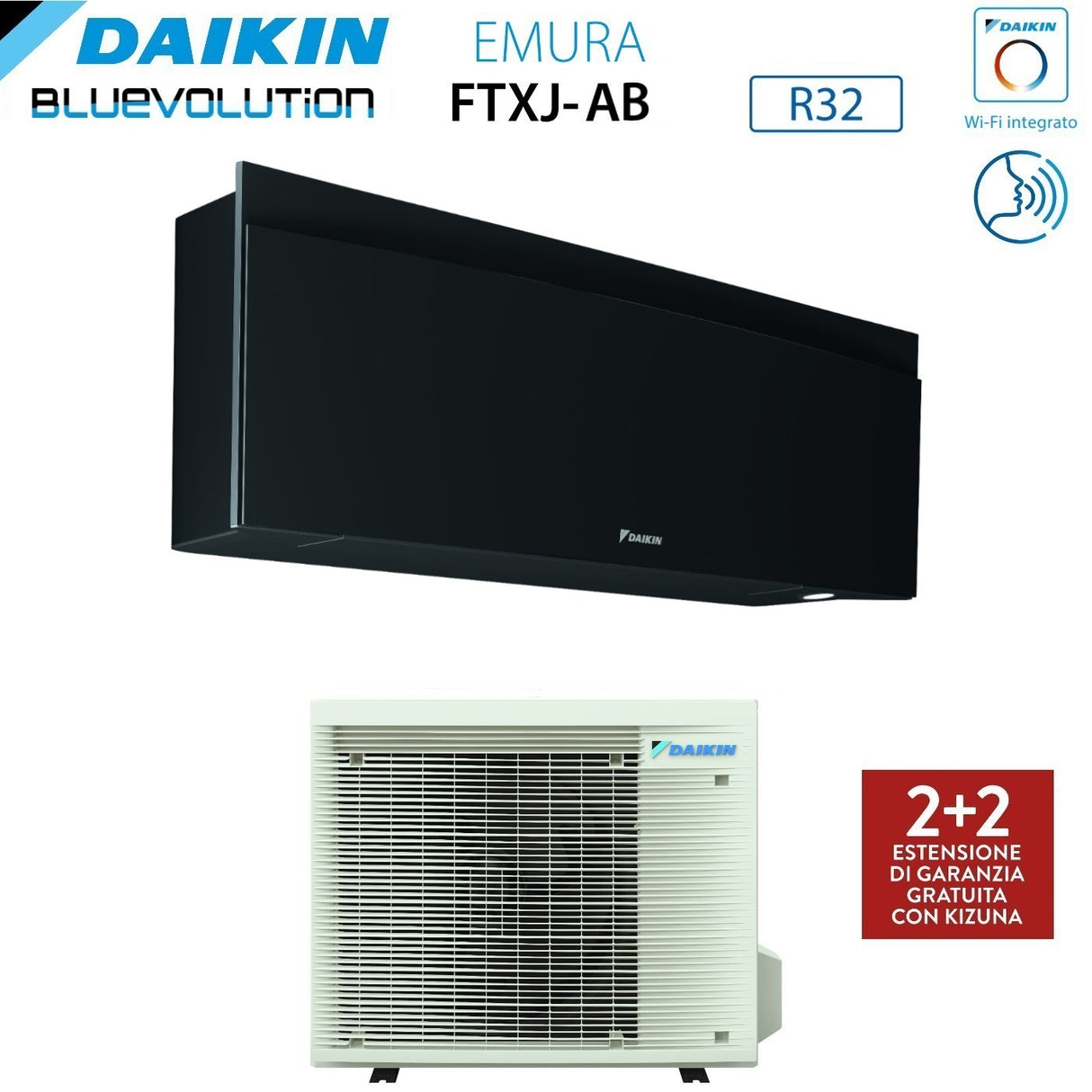 climatizzatore condizionatore daikin bluevolution inverter serie emura black iii 18000 btu ftxj50ab r 32 wi fi integrato classe a___ garanzia italiana novita