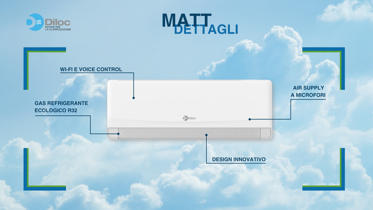 diloc condizionatore diloc matt 9000 btu d matt9000 r 32 wi fi integrato