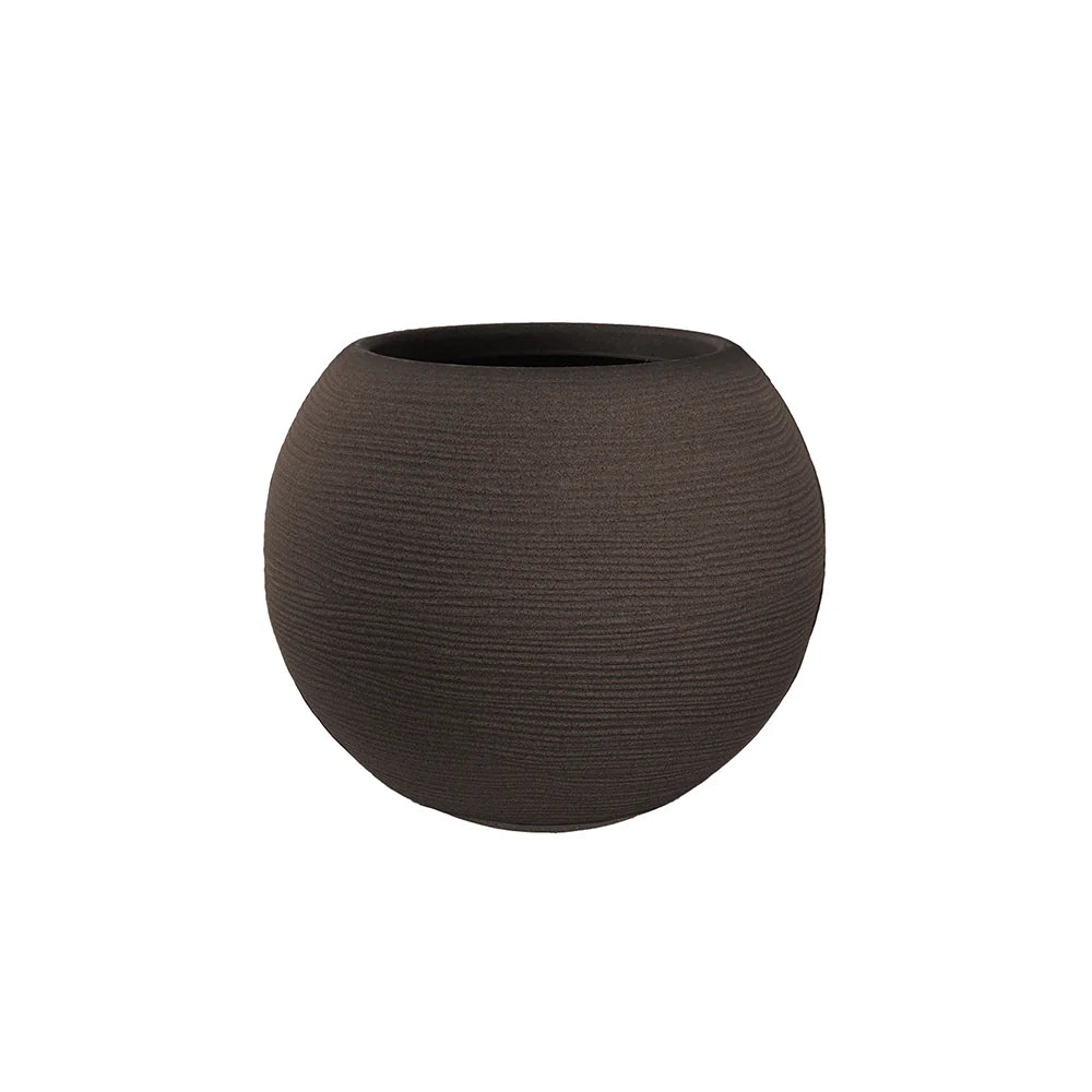 divina garden vaso in resina da esterno interno per piante tondo a sfera di design d 40x33h botticelli marrone ean 8056157808992