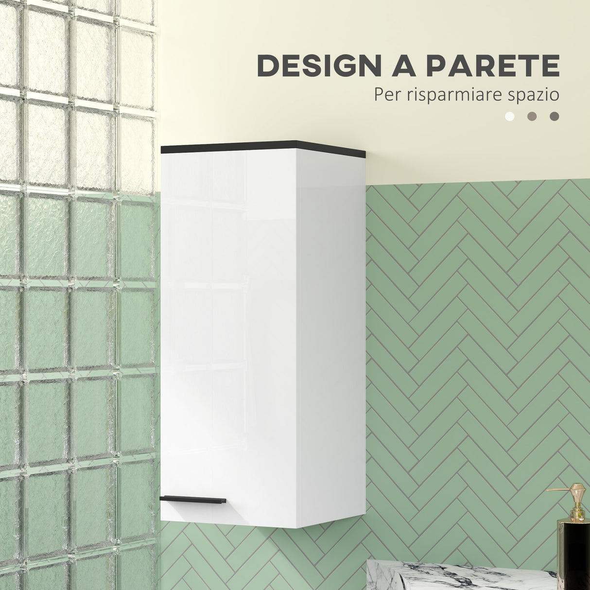 easycomfort easycomfort armadietto bagno da parete con 3 ripiani e mensole regolabili 30x32x73 cm bianco