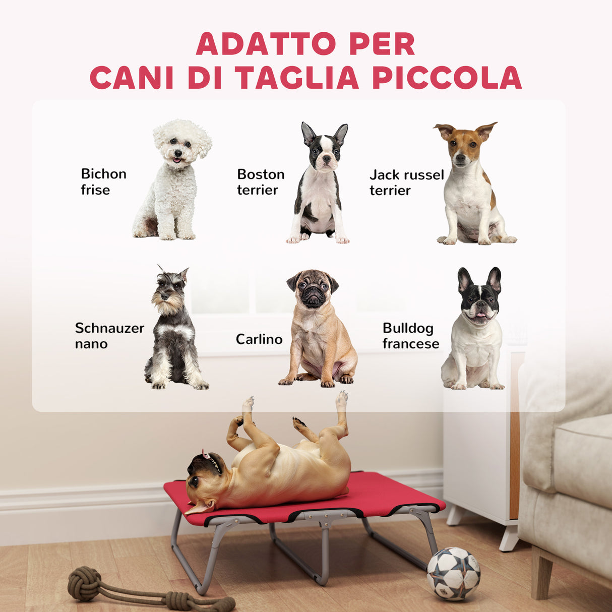 easycomfort easycomfort brandina per cani piccoli pieghevole per interno ed esterno metallo e tessuto oxford 71x58x20 cm rosso
