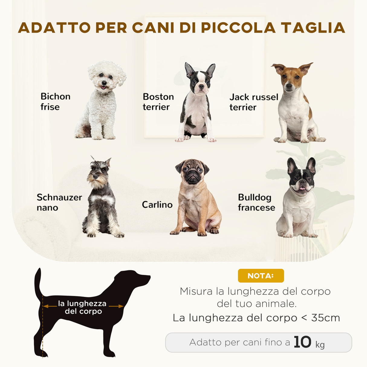 easycomfort easycomfort divano per cani rialzato con spazio portaoggetti a scomparsa in legno e tessuto vellutato 80x40x46 cm beige