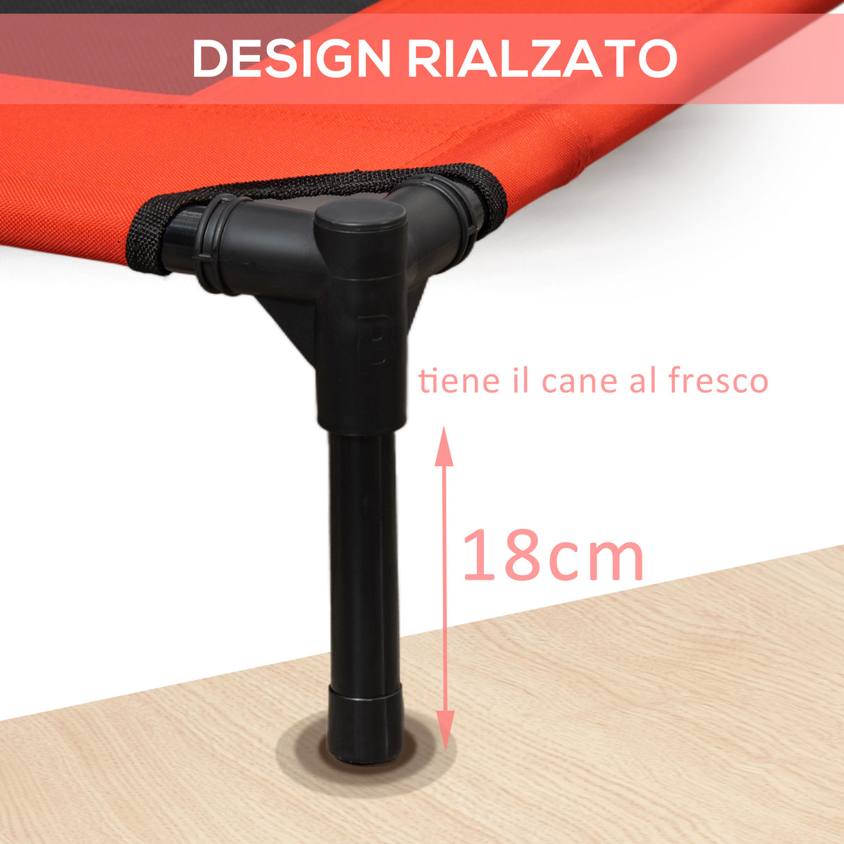 easycomfort easycomfort lettino per cani grandi rialzato con tessuto a rete peso massimo 30kg 91 5x76 2x18 cm rosso