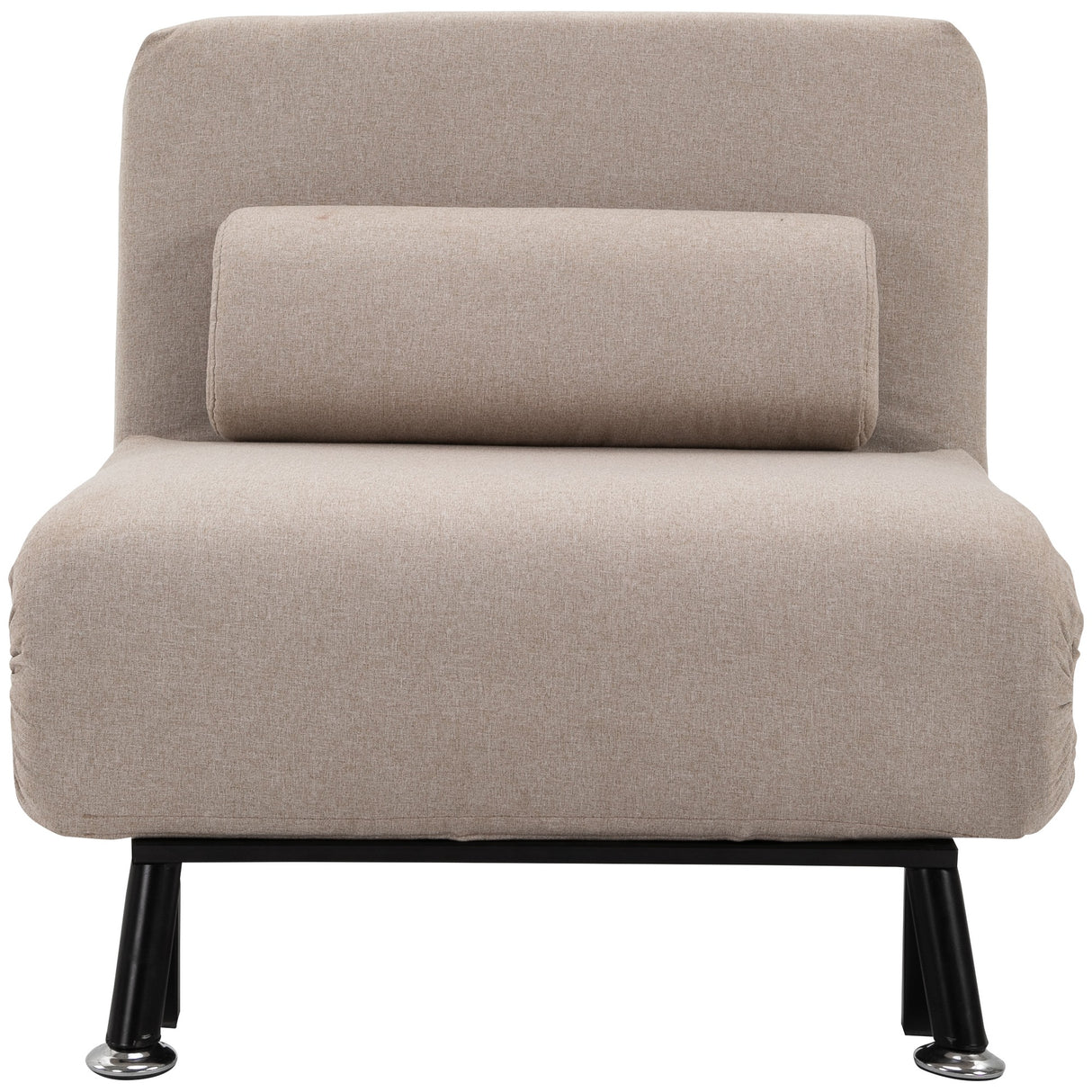 easycomfort easycomfort poltrona letto singolo poltrona con materasso e cuscino imbottito sfoderabili schienale regolabile 90 180 e telaio in metallo 75x70x75 cm beige ean 8055776911885