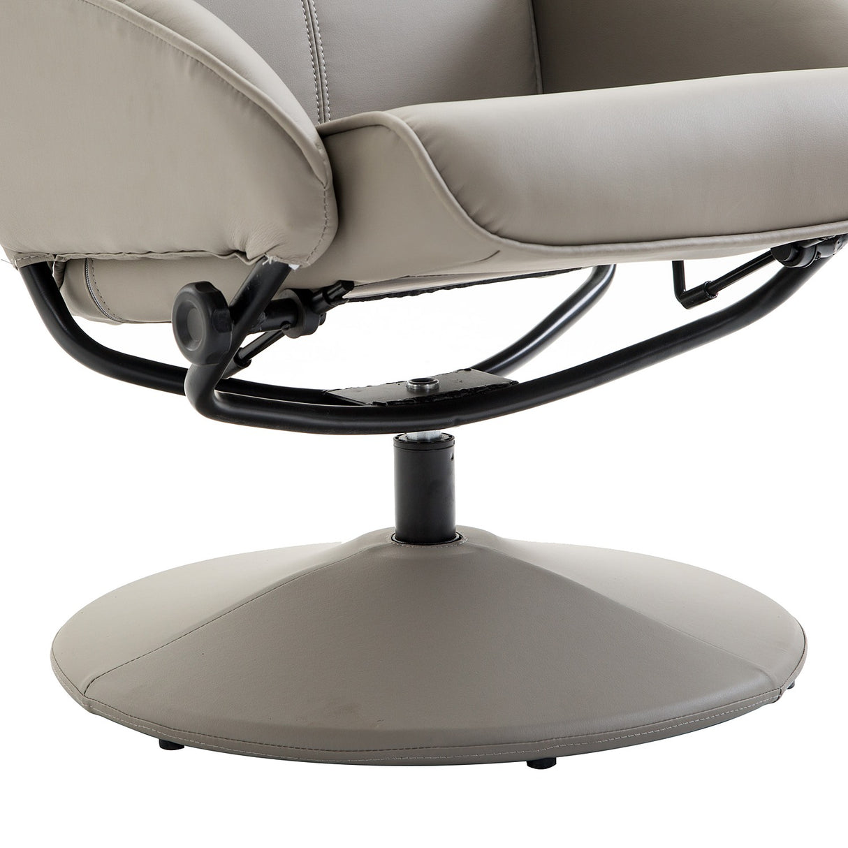 easycomfort easycomfort poltrona relax reclinabile con pouf poggiapiedi abbinato e rivestimento in finta pelle 71x78x101cm grigia ean 8054144134468