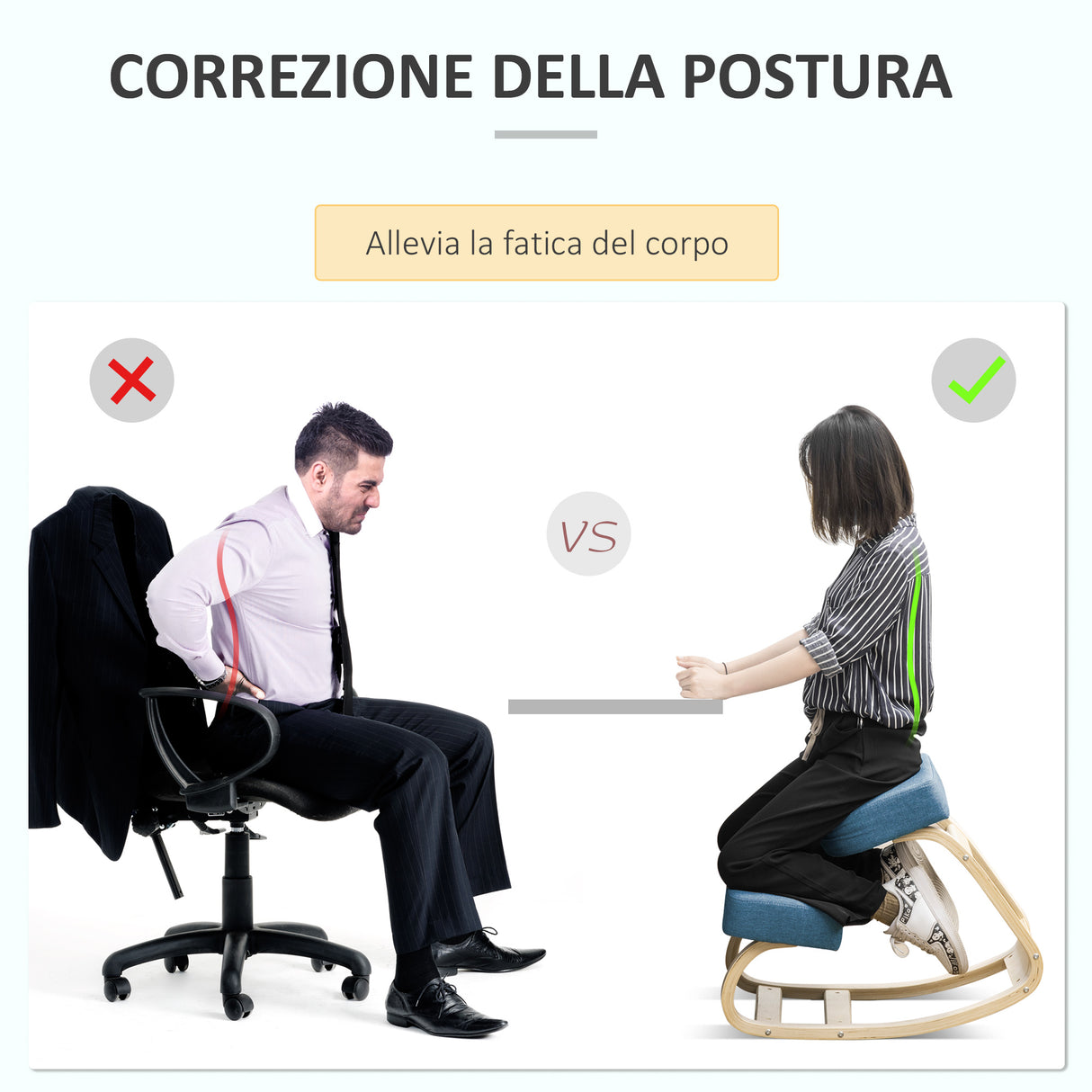 easycomfort easycomfort sedia ergonomica con inginocchiatoio in legno di betulla e cuscino 51x69x58cm blu