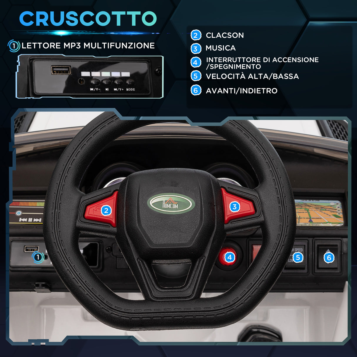 easycomfort easycomfort auto elettrica per bambini 3 6 anni con telecomando macchina con luci led e clacson in pp e metallo 110x68x52 cm bianco