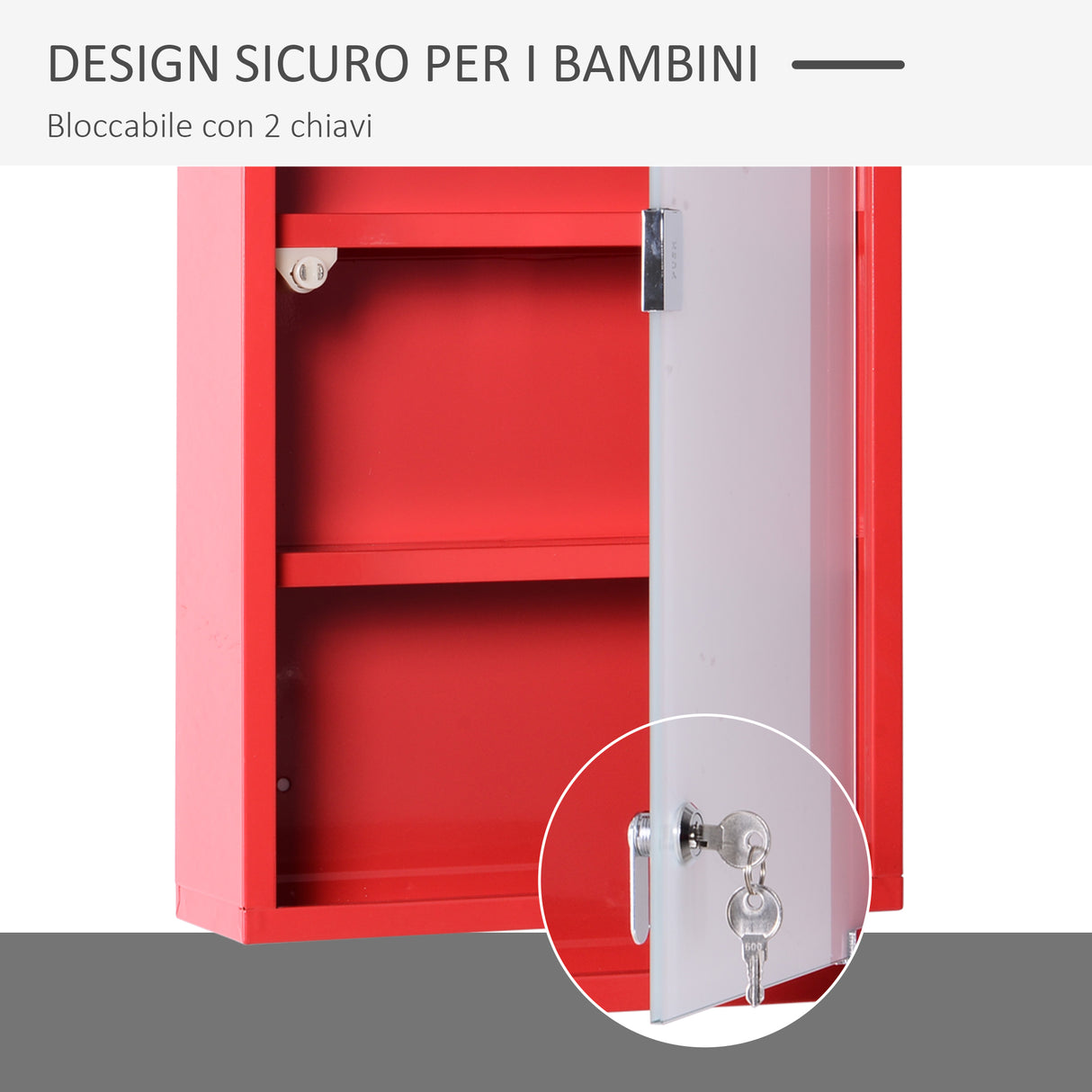easycomfort easycomfort cassetta porta medicine armadietto medicinali 4 livelli porta in vetro 603012cm rosso ean 8054111840521