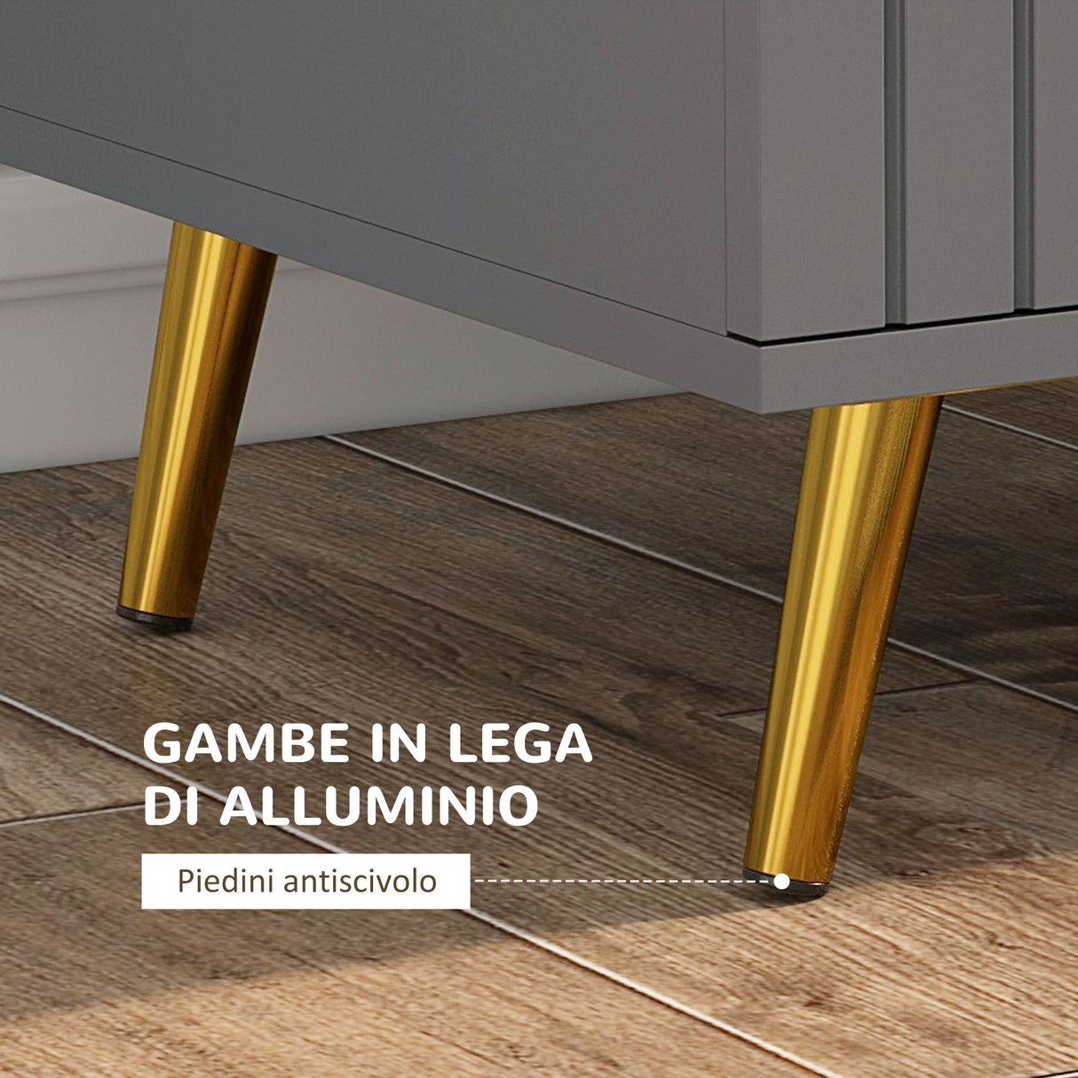 easycomfort easycomfort cassettiera 3 cassetti moderna in legno e alluminio 60x40x71 5 cm oro e grigio scuro