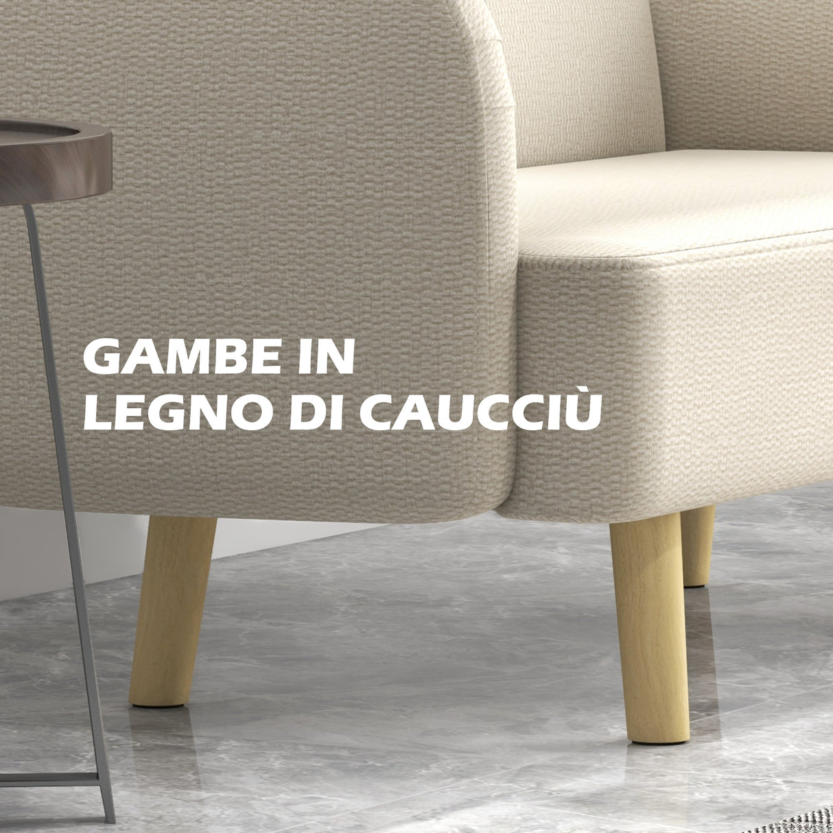 easycomfort easycomfort divano 2 posti moderno effetto velluto con imbottitura spessa 140x74x79cm bianco crema