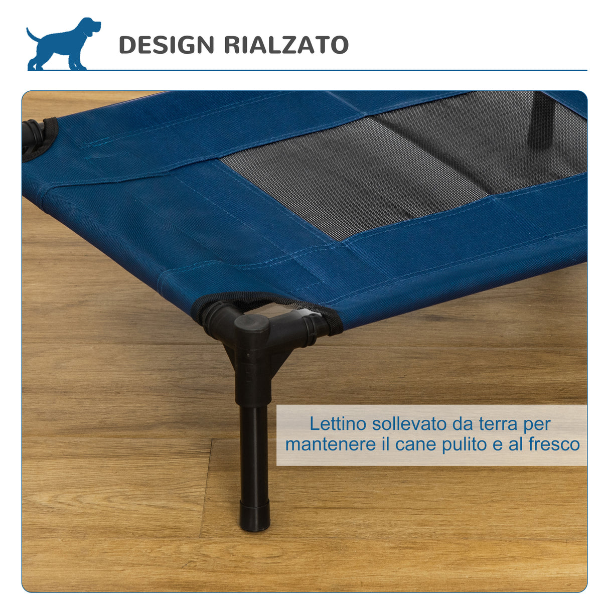 easycomfort easycomfort lettino per cani rialzato con seduta traspirante in acciaio e tessuto 61x46x18 cm marrone e nero
