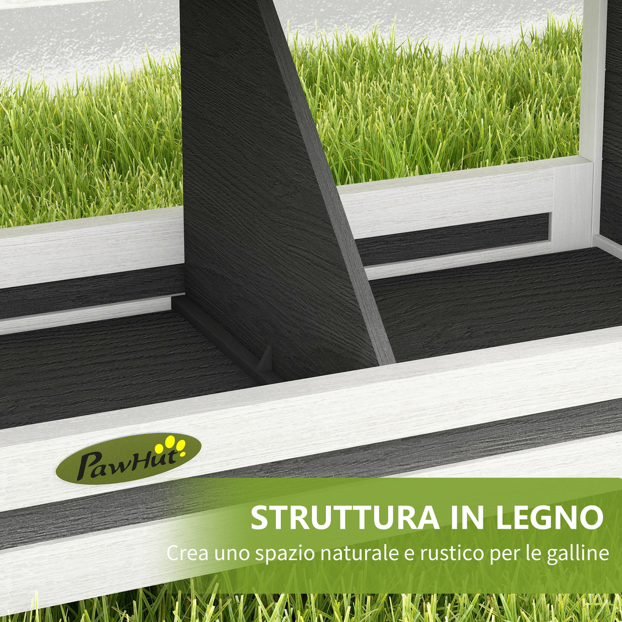 easycomfort easycomfort nido per galline a 2 aree con base rialzata e tetto in legno e bitume 66x37x34 cm grigio bianco e nero