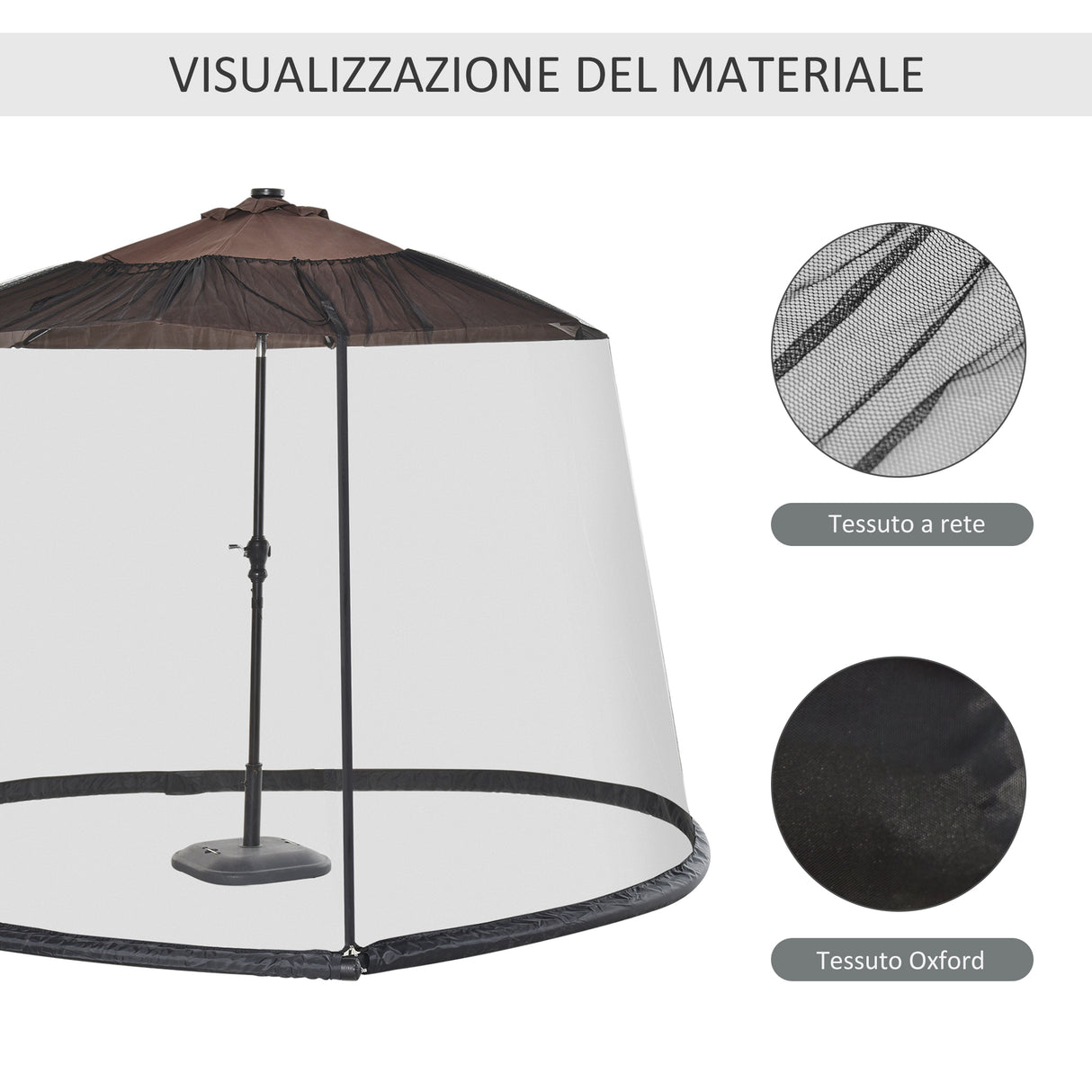 easycomfort easycomfort zanzariera per ombrellone 3x2 3 m regolabile a rete fitta con apertura a cerniera nero