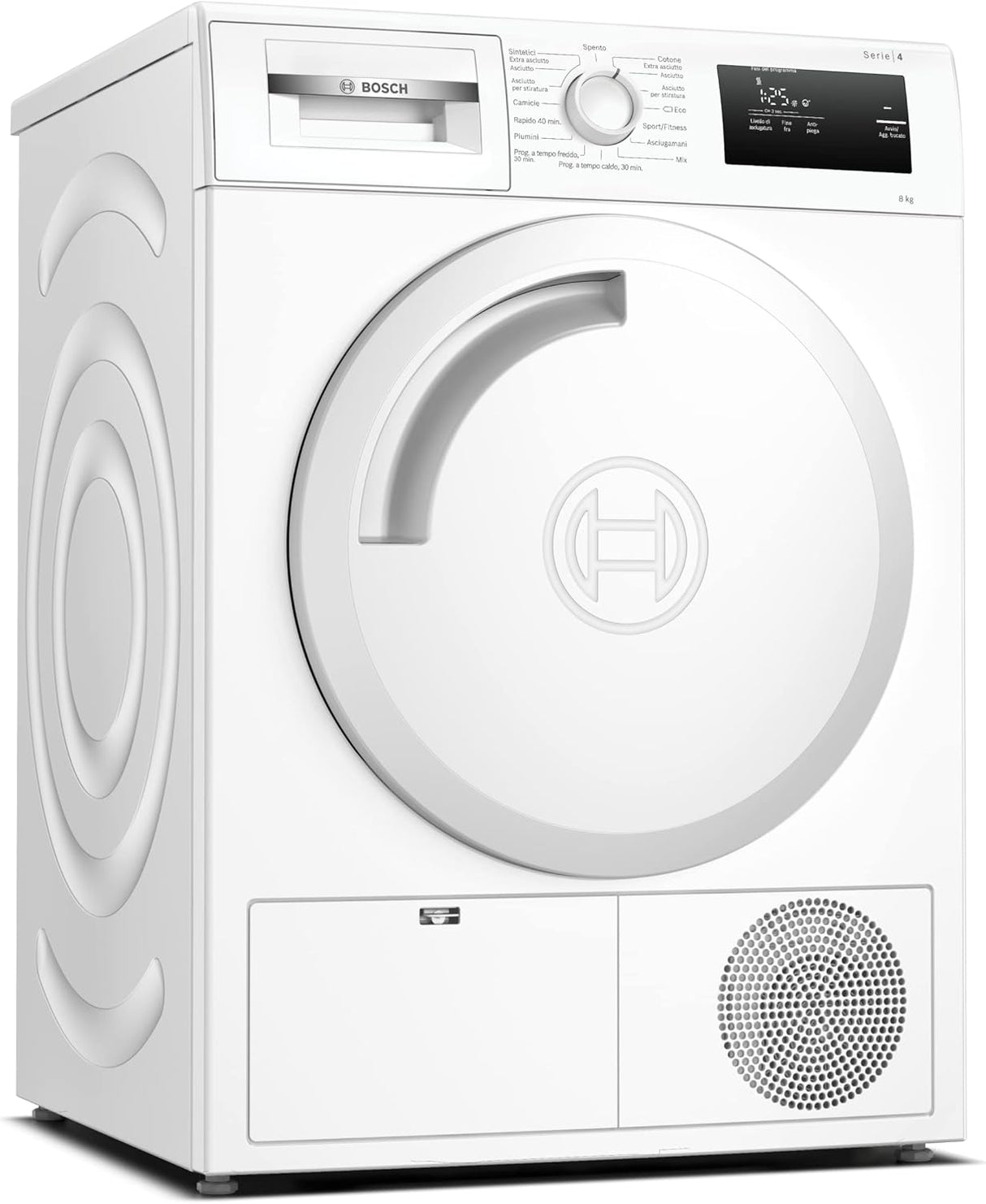 bosch asciugatrice a condensazione bosch wth83058ii serie 4 8 kg classe a a842xl598xp613 display led bianco ean 4242005355976