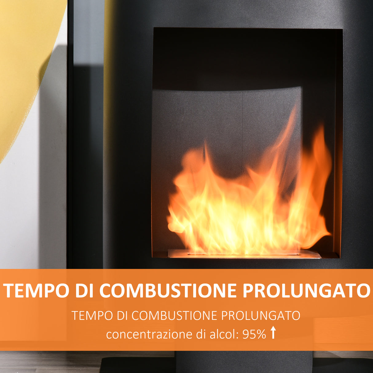 easycomfort easycomfort camino a bioetanolo con serbatoio da 1 5l copertura fino 20 46 5x53x65cm nero