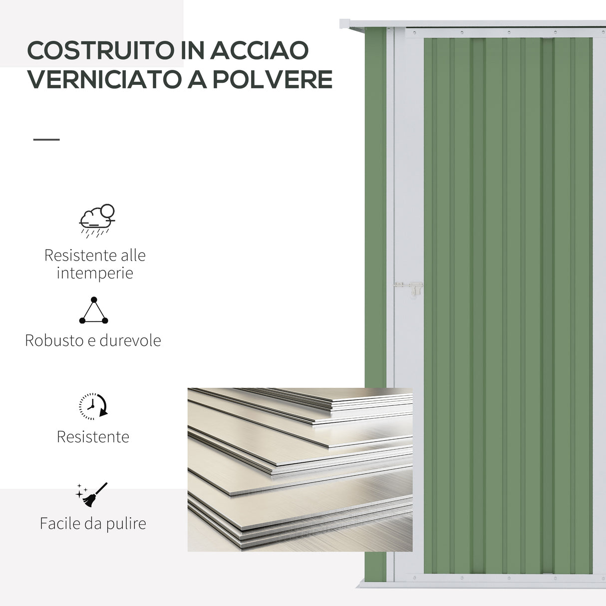 easycomfort easycomfort casetta porta attrezzi capanno in acciaio impermeabile 142x84x189cm