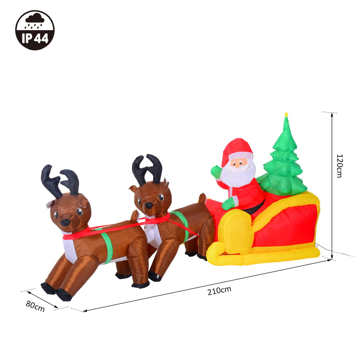 easycomfort easycomfort gonfiabile di babbo natale con slitta e renne autogonfiabile elettrico impermeabile e resistente lungo 2 3 metri