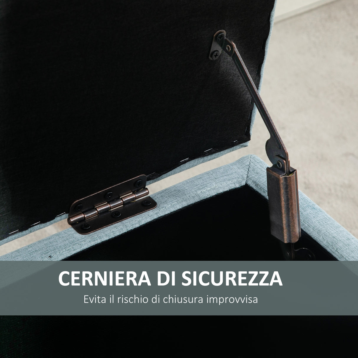 easycomfort easycomfort panca imbottita contenitore in tessuto con design scandinavo 110x39x45acm azzurro
