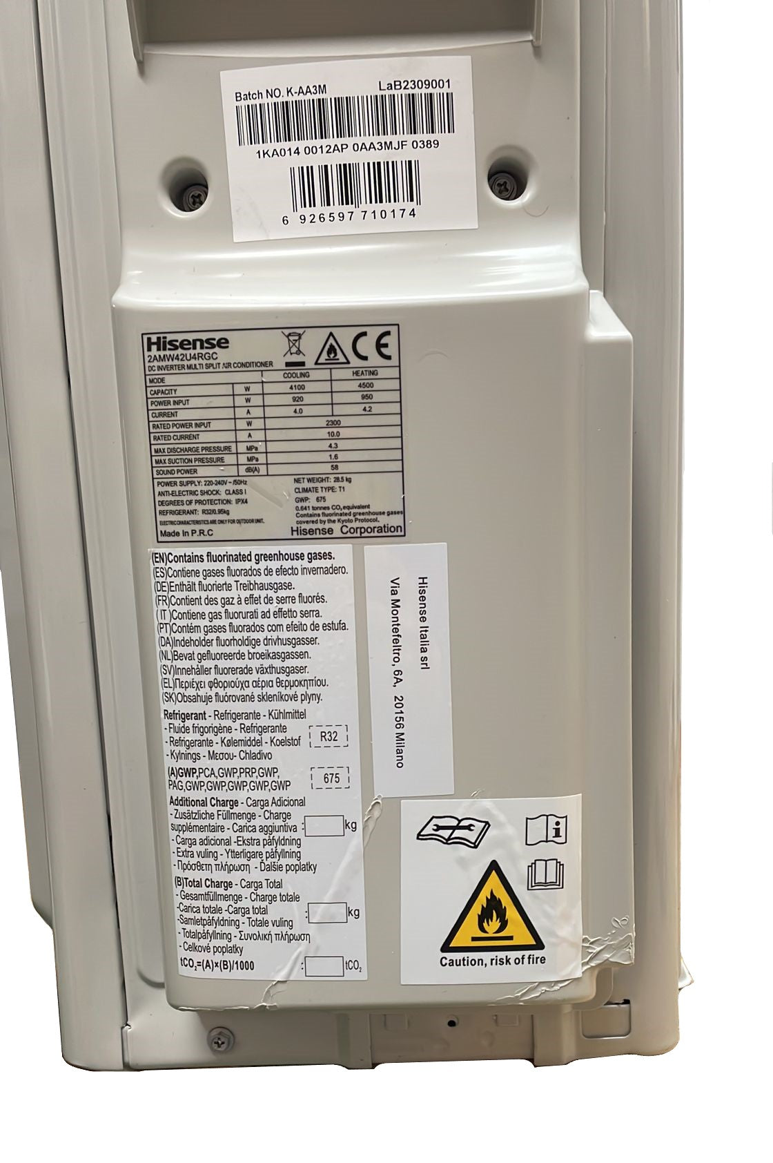 hisense area occasioni climatizzatore condizionatore hisense dual split inverter serie hi comfort 912 con 2amw42u4rgc r 32 wi fi integrato 900012000