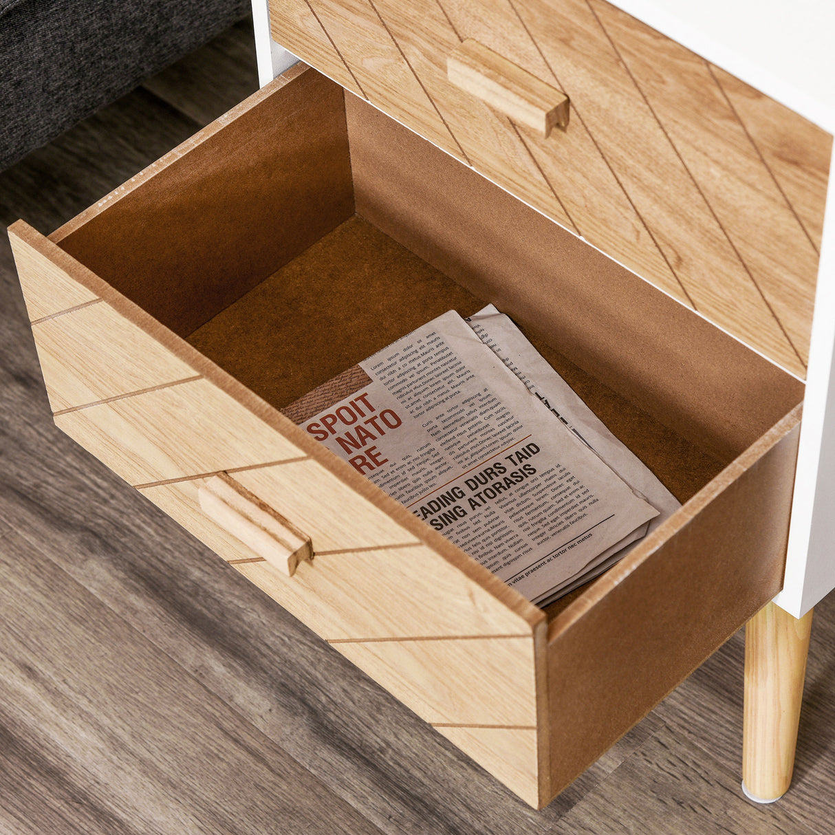 easycomfort easycomfort comodino camera da letto moderno comodino cameretta con 2 cassetti ampio piano legno 40x30x55 5 cm ean 8054111849753