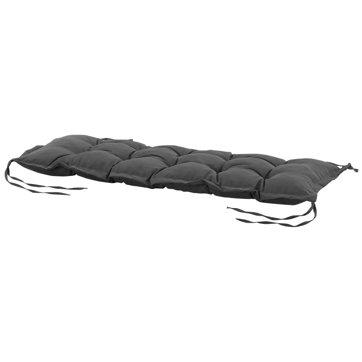 easycomfort easycomfort cuscino per panchina da giardino con laccetti e imbottitura spessa 100x40cm grigio scuro