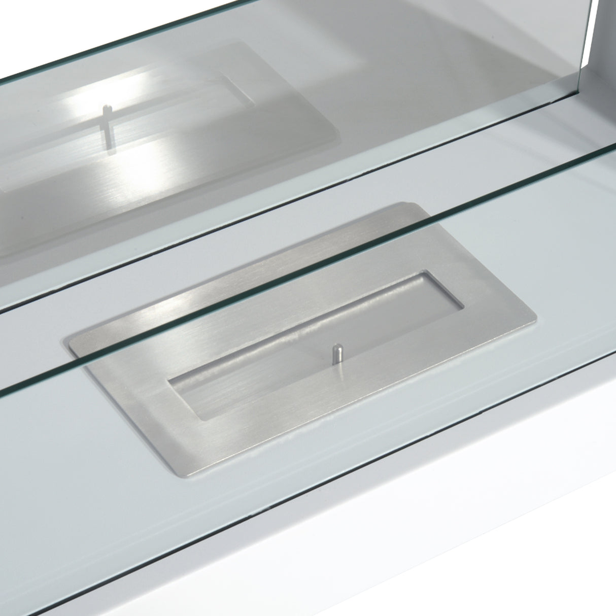 easycomfort easycomfort caminetto a bioetanolo da tavolo 2000w in acciaio inossidabile inodore con vetro 78 x 25 x 58 cm bianco ean 8055776916637