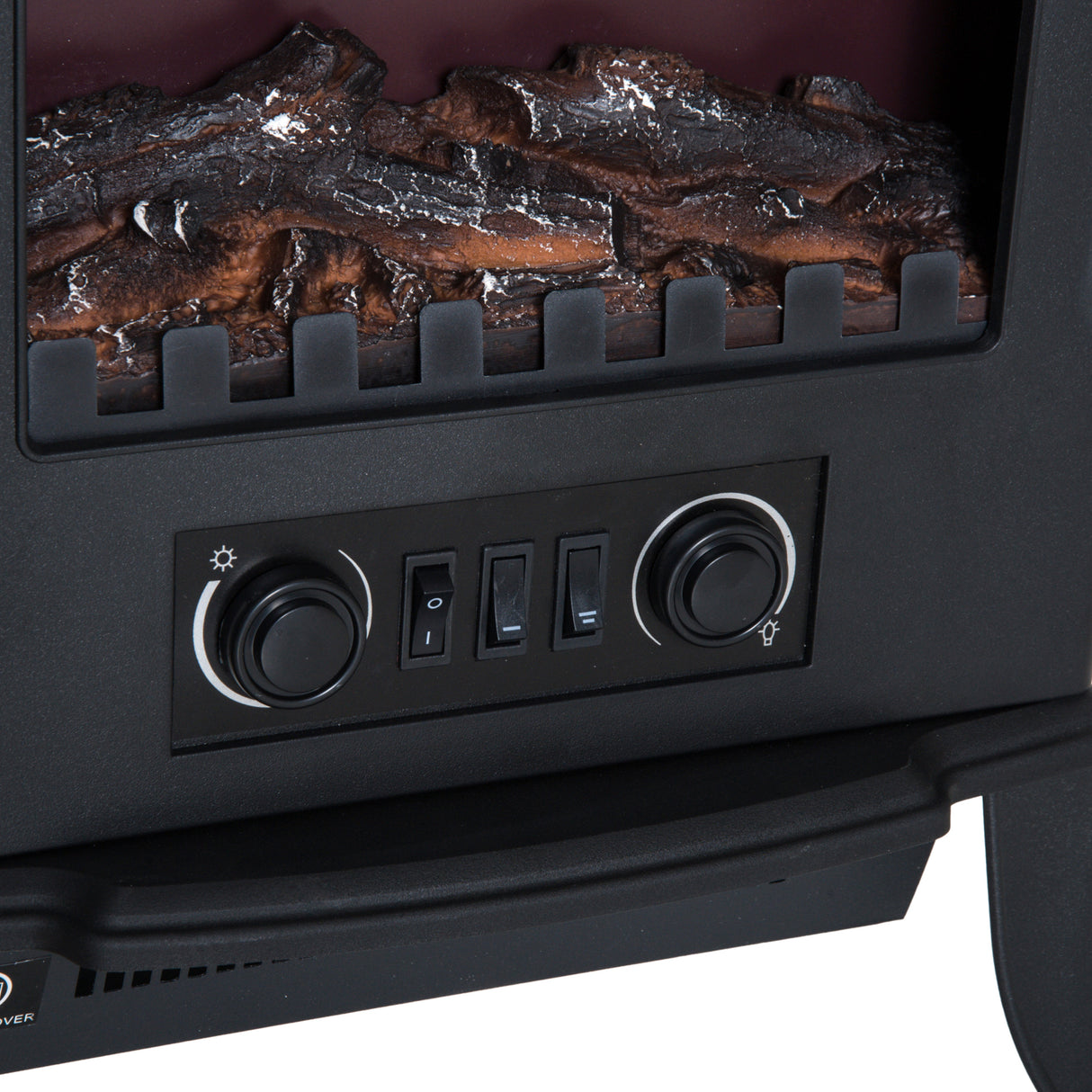 easycomfort easycomfort camino da terra elettrico potenza 1000w 2000w con effetto fiamma luminosita regolabile ferro e vetro 392356 5cm ean 8054144130767