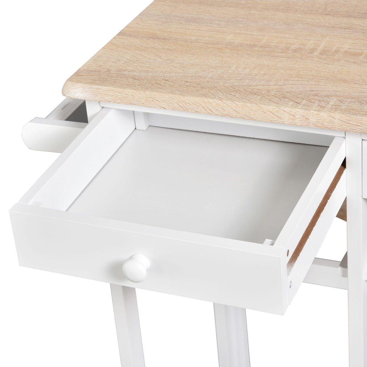 easycomfort easycomfort carrello da cucina pieghevole mobile da cucina salvaspazio con 2 sgabelli 2 cassetti 5 ruote rotazione 360 legno mdf bianco ean 8054144138947
