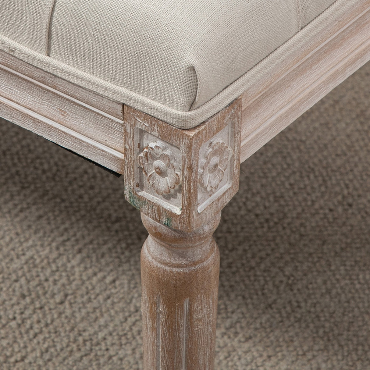 easycomfort easycomfort panca fondo letto imbottita con rivestimento effetto lino e gambe in legno 80x40x41cm beige