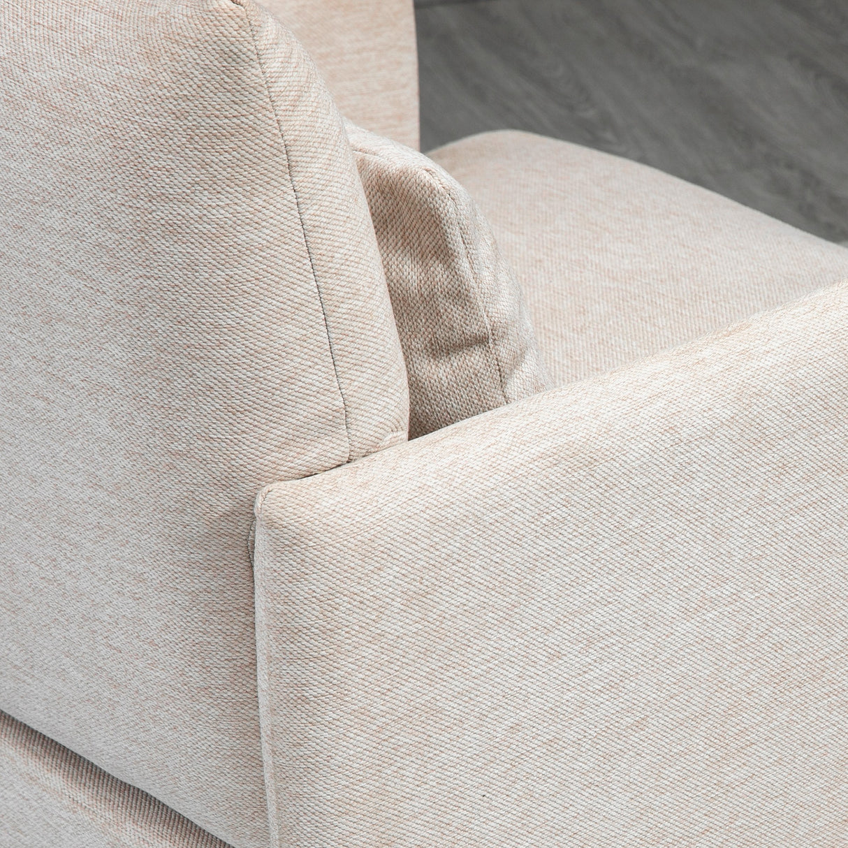 easycomfort easycomfort poltrona moderna darredo con cuscino extra in tessuto effetto lino e acciaio 73x81x82 cm bianco crema