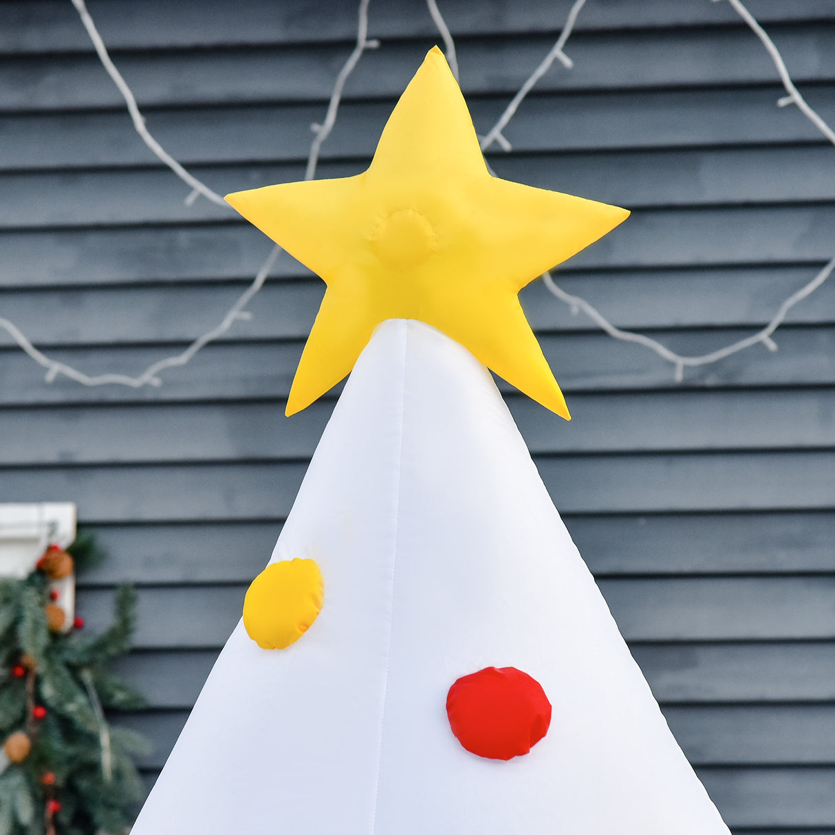 easycomfort easycomfort albero di natale bianco gonfiabile 245cm gigante e impermeabile con luci a led decorazione natalizia per esterni