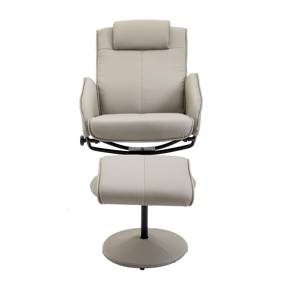easycomfort easycomfort poltrona relax reclinabile con pouf poggiapiedi abbinato e rivestimento in finta pelle 71x78x101cm grigia ean 8054144134468