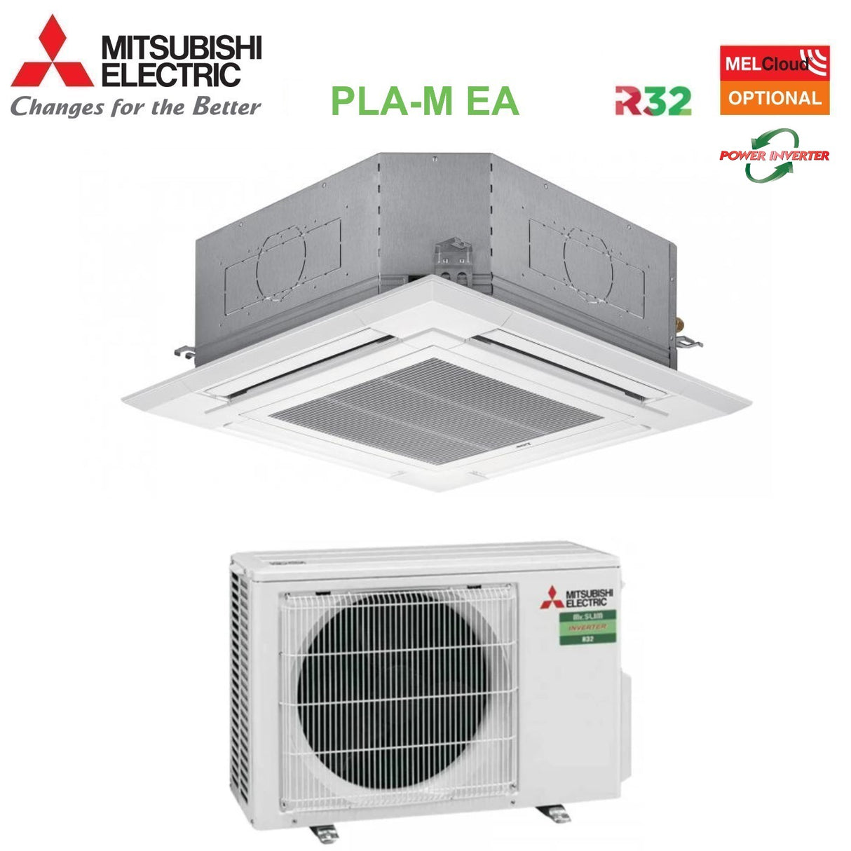 immagine-1-mitsubishi-electric-climatizzatore-condizionatore-mitsubishi-electric-cassetta-power-inverter-90x90-a-4-vie-18000-btu-pla-m50ea-puz-zm50vka-r-32-wi-fi-optional-con-griglia-inclusa