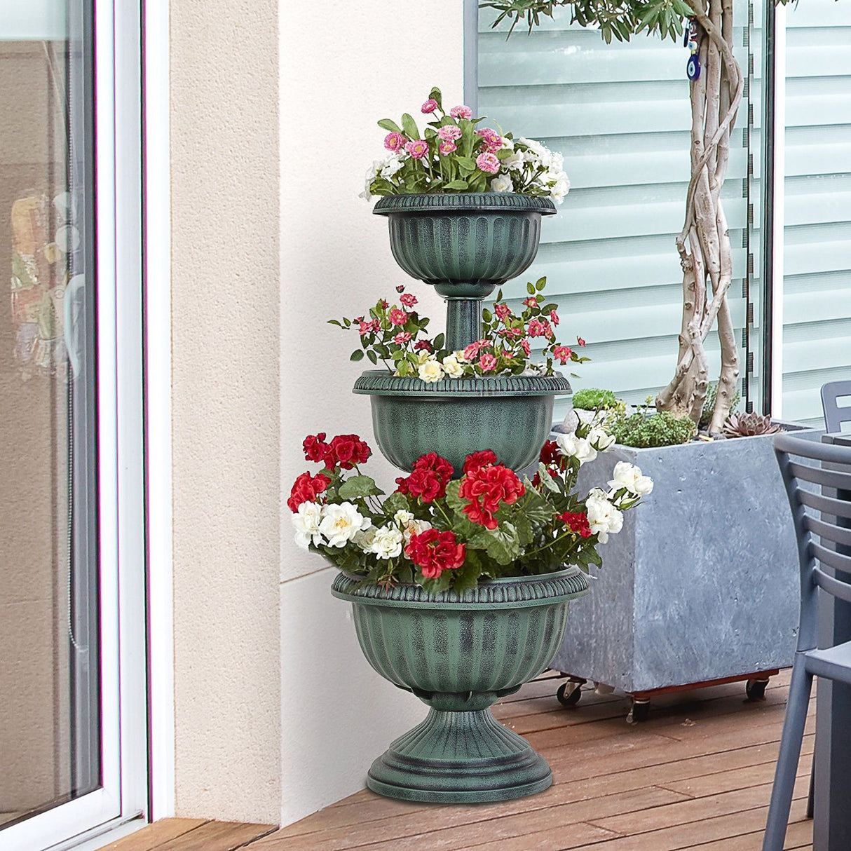 immagine-2-easycomfort-easycomfort-fioriera-su-3-livelli-con-forma-a-fontana-verde-antico-43-x-98-5-cm-ean-8054111847131