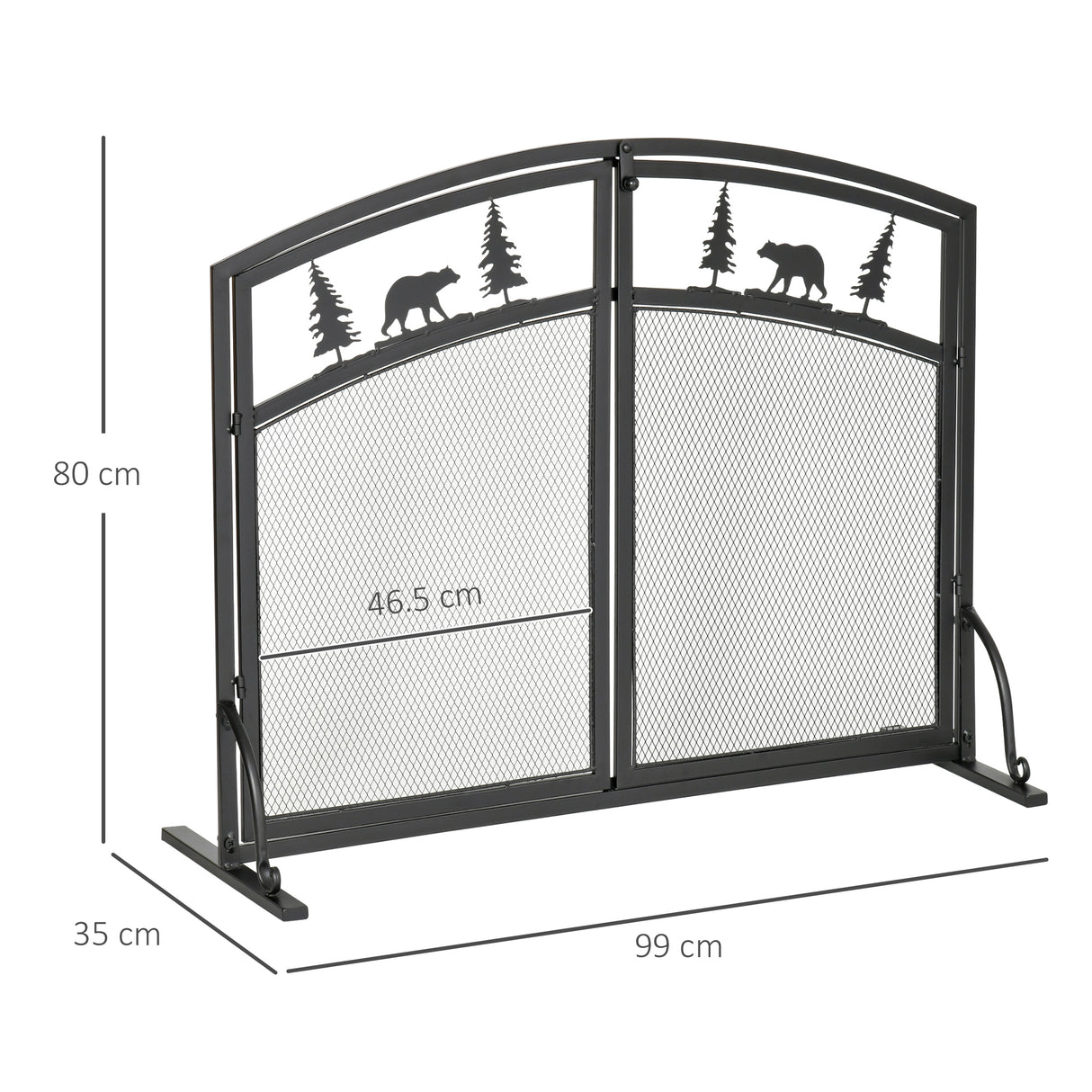 immagine-3-easycomfort-easycomfort-parascintille-per-camino-in-metallo-nero-con-2-porte-chiusura-a-clip-99x35x80cm-nero